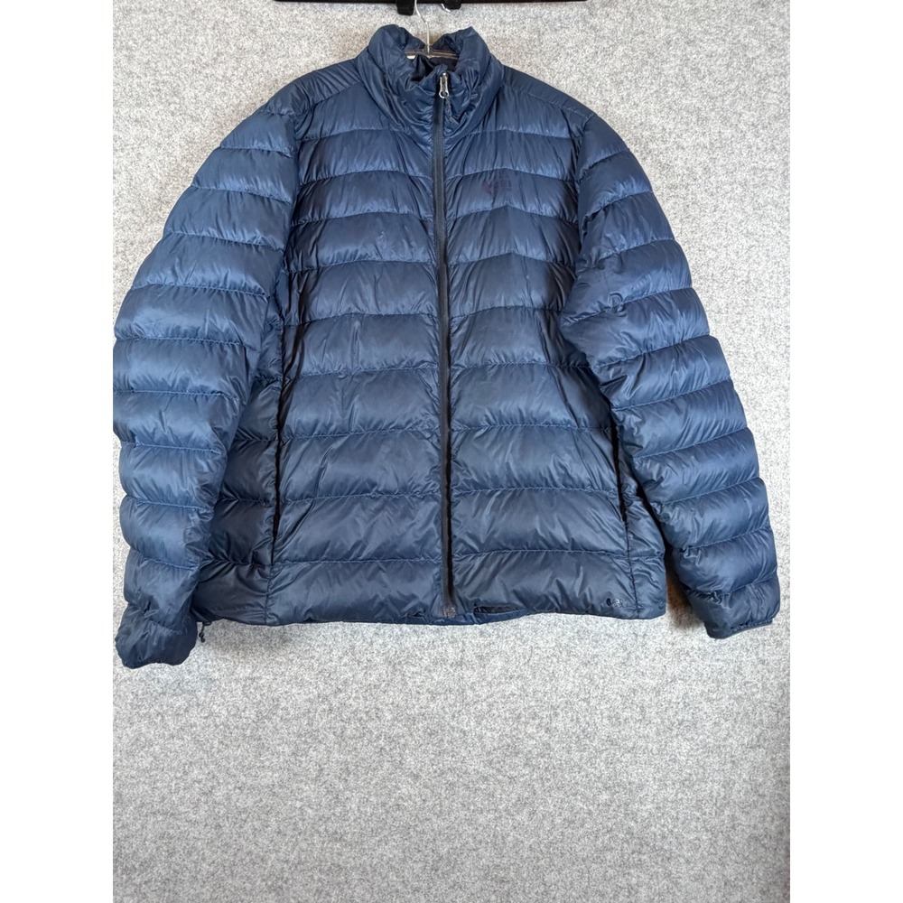 REI Co-op 650 Down Jacket Mens Large Navy Blue Good Puffer Ripstop Full Zip